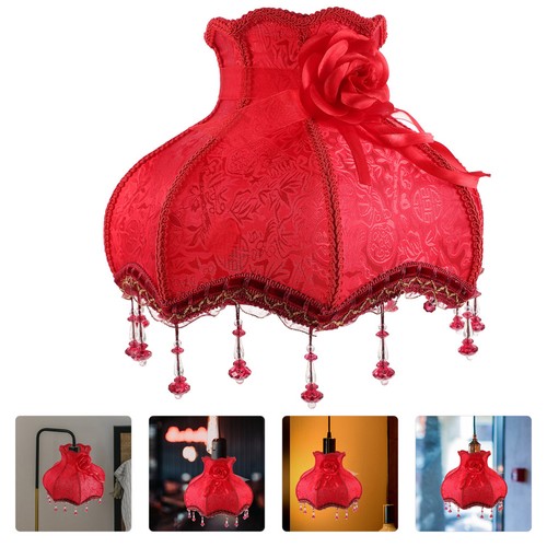 Vintage red fabric iron lamp - vintage,