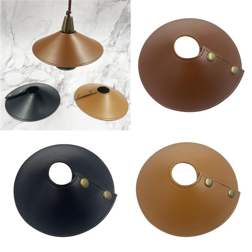 Leather lamp shade - leather, fanshaped